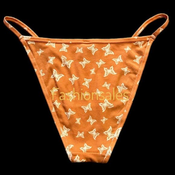 Victorias Secret Pink Soft Cotton Ribbed String Bikini panty Orange XXL - Picture 2 of 3